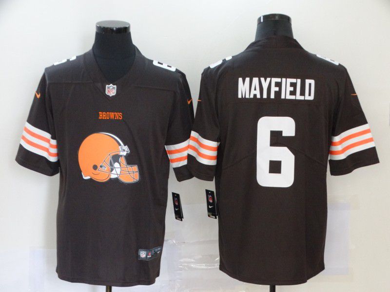 Men Cleveland Browns 6 Mayfield Brown Nike Team logo fashion NFL Jersey
